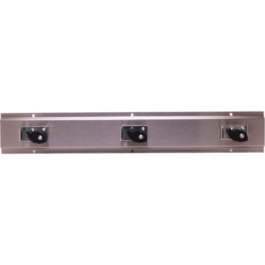 Click here to see T&S Brass B-0653 T&S BRASS B-0653 MOP HANGER, STAINLESS STEEL, SPRING-LOADED RUBBER GRIPS (3)