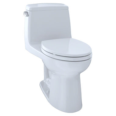 Click here to see Toto MS854114EL#01 TOTO Eco UltraMax One-Piece Elongated 1.28 GPF ADA Compliant Toilet, Cotton White - MS854114EL#01