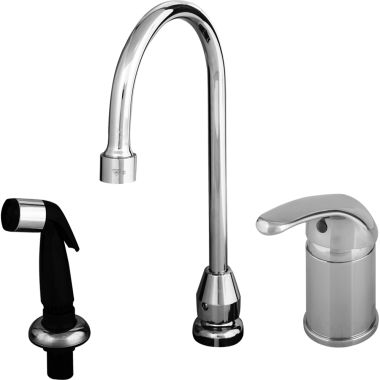 Click here to see T&S Brass B-2743 T&S BRASS B-2743 SINGLE LEVER SIDE MOUNT CONTROL, SIDESPRAY, SWIVEL GOOSENECK, VANDAL