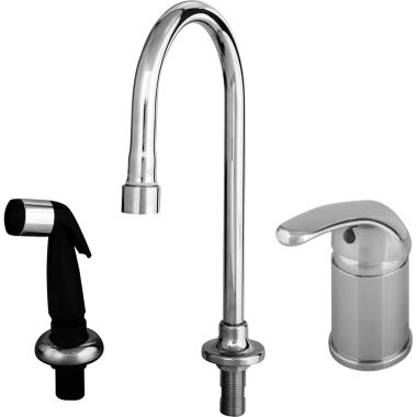 Click here to see T&S Brass B-2744 T&S BRASS B-2744 SINGLE LEVER SIDE MOUNT CONTROL, SIDESPRAY, RIGID GOOSENECK, VANDAL