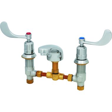 Click here to see T&S Brass B-2991-WH4 T&S BRASS B-2991-WH4 LAVATORY FAUCET, WRIST ACTION SELF CLOSING CARTRIDGES, 8
