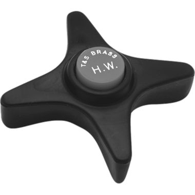 Click here to see T&S Brass BL-5505-07 T&S BRASS BL-5505-07 FOUR ARM HANDLE, BLACK POLYPROPYLENE WITH GREEN SNAP INDEX