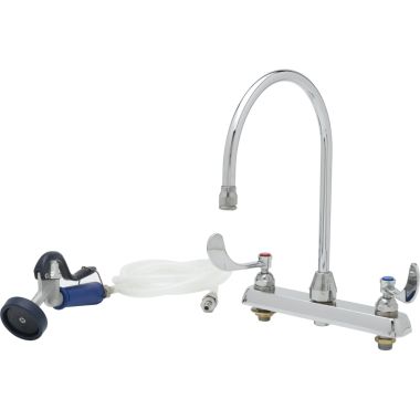 Click here to see T&S Brass PG-2347-WH4-VH T&S BRASS PG-2347-WH4-VH PET GROOMING FAUCET W/ SPRAY VALVE, 8
