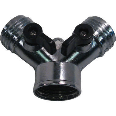 Click here to see Thrifty 383-T Metal Garden Hose Wye With 2 Valves