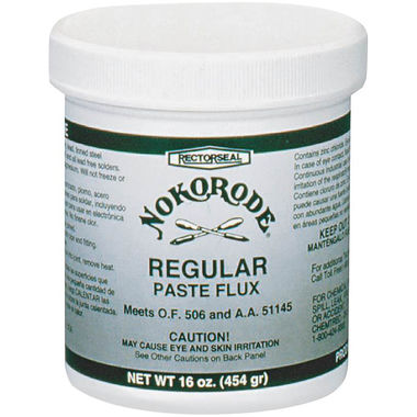Click here to see Commodity  Nokorode 14030 All Purpose Regular Paste Flux, 16 oz, Tan/Gold to Black