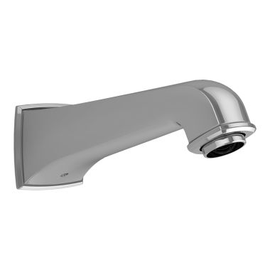 Click here to see Toto TS221E#CP Toto Connelly 7-13/16-inch Wall Mounted Polished Chrome Non-Diverter Tub Spout, 1/2-inch Connection Size, NPT, Brass - TS221E-CP