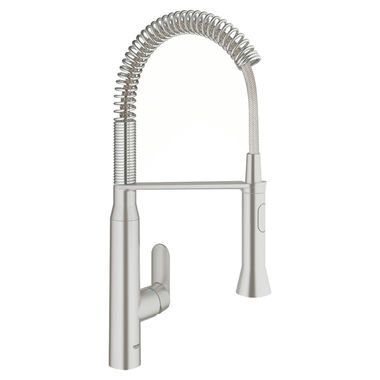 Click here to see Grohe 31380DC0 Grohe K7 Single Handle Semi-Pro Pull-Down Kitchen Faucet, SuperSteel - 31380DCO