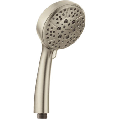 Click here to see Moen 164928BN Moen 4in Four-Function Handheld Shower for 3669 Slide Bar Handshower, Round, Eco-Performance, 1.75 GPM, WaterSense, Brushed Nickel - 164928BN