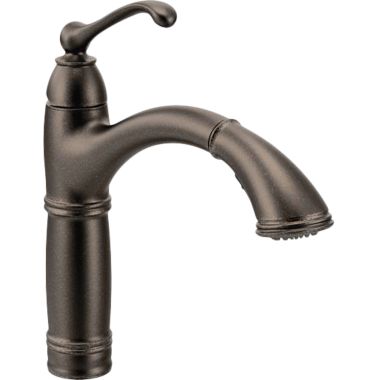 Click here to see Moen S73709ORB Moen S73709ORB Brookshire Oil Rubbed Bronze One-Handle High Arc Kitchen Faucet