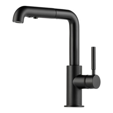 Click here to see Brizo 63220LF-BL Brizo Solna Single Handle Pull-Out Kitchen Faucet w/ Diamond Seal, Matte Black - 63220LF-BL
