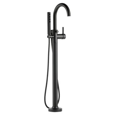 Click here to see Brizo T70175-BL Brizo Odin Single-Handle Freestanding Tub Filler with Single-Function H2Okinetic Handshower, 1.75 GPM, Lever Handle, Matte Black - T70175-BL