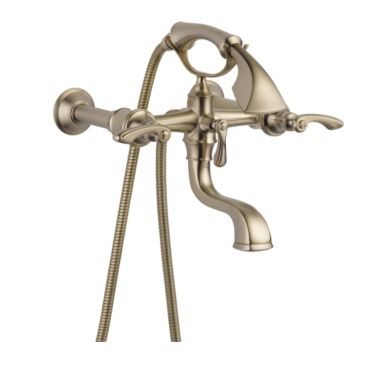 Click here to see Brizo T70385-BN Brizo Charlotte Two-Handle Multi-Mount Tub Faucet Trim with 1.75 GPM Hand Shower, Bi-Directional Diverter, Lever Handles, Brilliance Brushed Nickel - T70385-BN