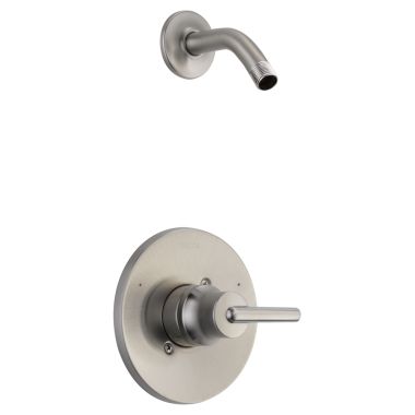 Click here to see Delta T14259-SSLHD Delta Trinsic Monitor 14 Series Pressure-Balanced Single-Handle Shower Faucet, Lever Handle, ADA, Less Showerhead, Stainless - T14259-SSLHD