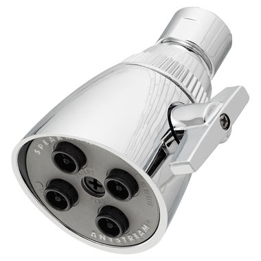 Click here to see Speakman S-2253 Speakman Classic Commercial Anystream Shower Head with 4 Plungers and 32 Sprays, Round, 2.5 GPM, Brass Lever Handle, Polished Chrome - S-2253