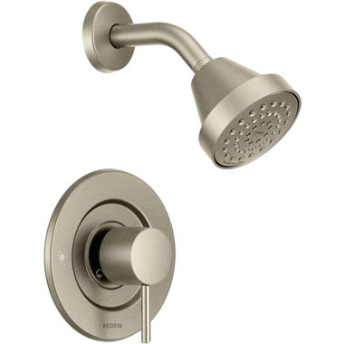 Click here to see Moen T2192EPBN Moen Align Posi-Temp Single-Handle Shower Faucet, One-Function, 1.75 GPM, Lever Handle, Eco-Performance, M-PACT,  Brushed Nickel - T2192EPBN