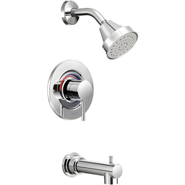 Click here to see Moen T2193EP Moen Align Posi-Temp Tub/Shower Faucet with Temperature Indicator, 1.75 GPM, 1-Function, Single Lever Handle, M-PACT, Chrome - T2193EP