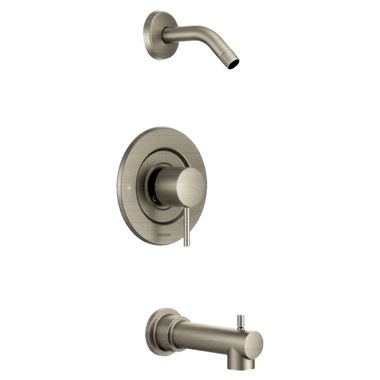Click here to see Moen T2193NHBN Moen Align Posi-Temp Tub/Shower Faucet with Temperature Indicator, Single Lever Handle, M-PACT, Less Showerhead, Brushed Nickel - T2193NHBN
