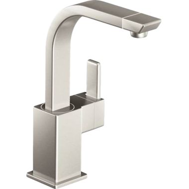 Click here to see Moen S5170SRS Moen 90-Degree Single Handle High Arc Bar/Prep Faucet, Spot Resistant Stainless - S5170SRS