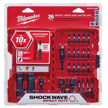 Click here to see Milwaukee 48-32-4408 Milwaukee 48-32-4408 26 Piece SHOCKWAVE Drive and Fasten Set 