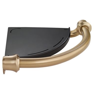 Click here to see Delta 41316-CZ Delta Décor Assist Traditional Corner Shelf w/ Assist Bar, Champagne Bronze - 41316-CZ