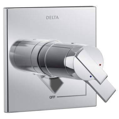 Click here to see Delta T17T067 Delta Ara TempAssure 17T Series Two-Handle Valve Trim, Lever Handles, Polished Chrome - T17T067