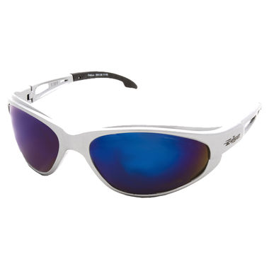 Click here to see Edge Eyewear  EDGE SW128 DAKURA SAFETY SUNGLASSES - SILVER FRAME BLUE MIRROR LENS
