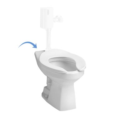 Click here to see Toto CT705EN#01 TOTO CT705EN#01 Flushometer Toilet - Cotton White, 1.28GPF when used with High Efficiency Flushometer Valve