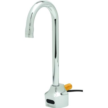 Click here to see T&S Brass EC-3101-VF5-TMV T&S Brass EC-3101-VF5-TMV ChekPoint Sensor Faucet, Wall Mount, Gooseneck, AC/DC Control Module, 0.5 GPM Outlet, TMV
