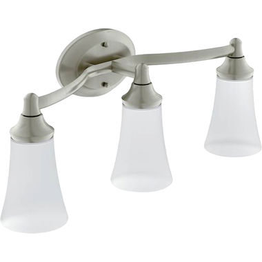 Click here to see Moen YB2863BN Moen Eva 3-Globe Bathroom Vanity Light, Brushed Nickel - YB2863BN