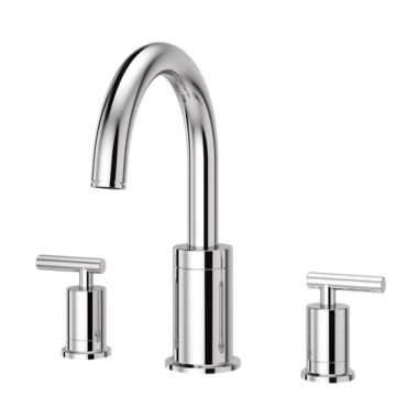Click here to see Pfister RT6-5NCC Pfister Contempra Two-Handle Roman Tub Faucet Trim, 18 GPM, Lever Handles, High Arc, Pforever Seal, Polished Chrome - RT6-5NCC