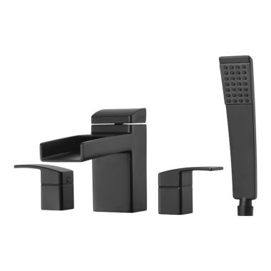 Click here to see Pfister RT6-4DFB Pfister RT6-4DFB Kenzo Black Roman Tub Faucet Trim W/Spray