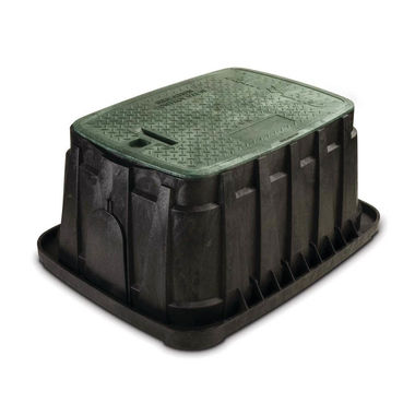 Click here to see Rainbird VBJMBH Rain Bird Jumbo Valve Box With Green Lid & Lock - VBJMBH