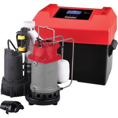 Click here to see Ridgid 47318 Ridgid 500RSS 1/2 HP Sump Pump System with 12V Backup Pump & Battery, 1/2