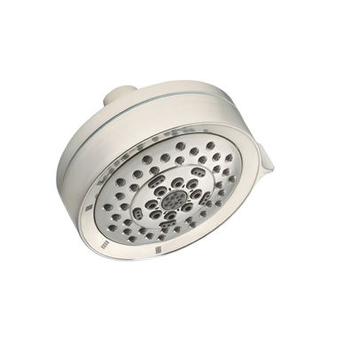 Click here to see Gerber D460055BN Danze Parma 4-1/2in Five-Function Wall-Mount Shower Head with D-Force and Air Injection Technology, 2.0 GPM, Brushed Nickel - D460055BN