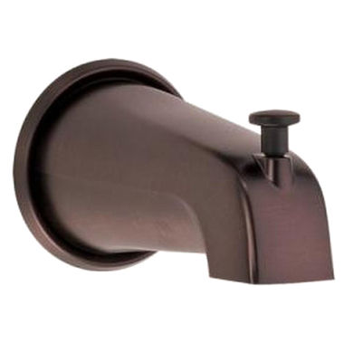 Click here to see Gerber D606425BR Gerber 8 9/16in Tumbled Bronze Wall Mount Tub Spout with Diverter, 1/2in-14NPT Connection, Single-Hole Insallation, Metal COnstruction - D606425BR