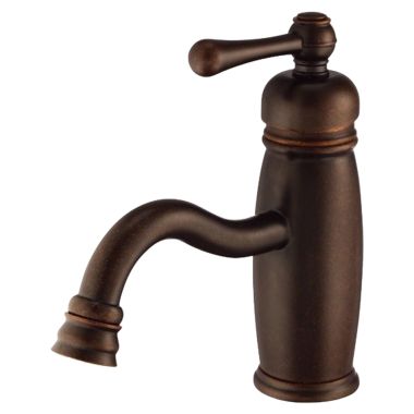 Click here to see Danze D225557BR Danze Opulence Single-Hole Bathroom Faucet with Metal Touch-Down Drain, Single-Handle, 1.5 GPM, Lever Handle, ADA, WaterSense, Tumbled Bronze - D225557BR