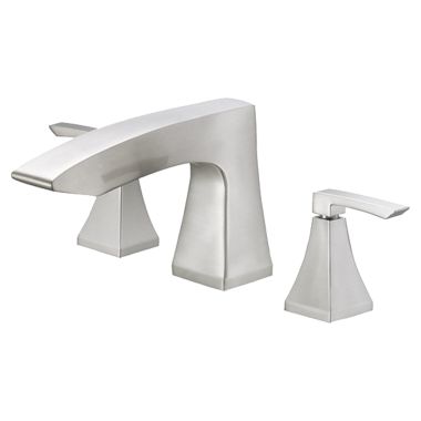 Click here to see Danze D300936BNT Danze Logan Square Two-Handle Deck-Mount Roman Tub Faucet Trim, 3-Hole, Metal Lever Handles, Brushed Nickel - D300936BNT