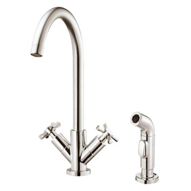 Click here to see Danze D402059SS Danze D402059SS Parma Brushed Nickel Two-Handle Kitchen Faucet with Spray