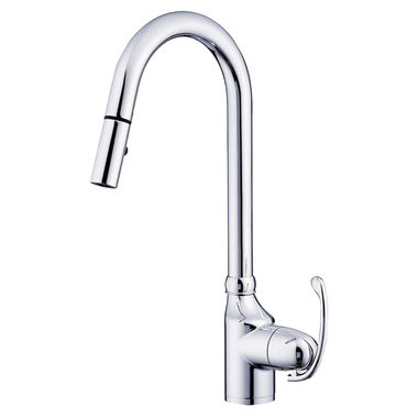 Click here to see Danze D457020 Danze Anu Single Handle Pull-Down Kitchen Faucet, Chrome - D457020