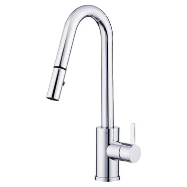 Click here to see Danze D457030 Danze Amalfi Single Handle Pull-Down Kitchen Faucet, Chrome - D457030