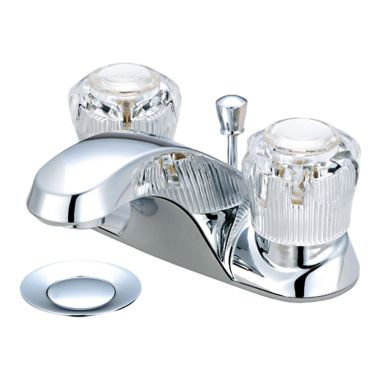 Click here to see Pioneer 3LG102 Pioneer Legacy Centerset Bathroom Faucet with 50/50 Pop-Up Drain, Two-Handle, 1.5 GPM, Acrylic Knob Handle, PVD Polished Chrome - 3LG102