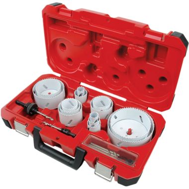 Click here to see Milwaukee 49-22-4105 Ice Hardened 49-22-4105 Bi-Metal Electrician Hole Saw Kit, 19 Pieces