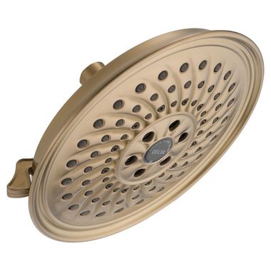 Click here to see Delta 52687-CZ Delta H2OKinetic 3-Setting Raincan Shower Head, 1.75 GPM, Champagne Bronze - 52687-CZ