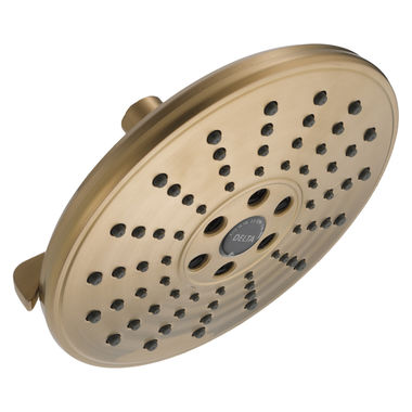 Click here to see Delta 52688-CZ Delta 3-Setting Transitional Raincan Showerhead, H2OKinetic - Champagne Bronze (52688-CZ)