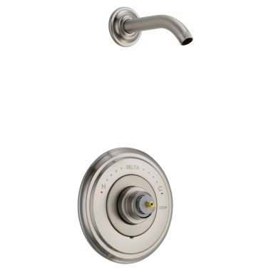 Click here to see Delta T14297-SSLHP-LHD Delta Cassidy Monitor 14 Series Pressure-Balanced Shower Faucet, Less Handle, Less Showerhead, Stainless - T14297-SSLHP-LHD