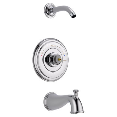 Click here to see Delta T14497-LHP-LHD Delta Cassidy Monitor 14 Series Pressure-Balanced Tub/Shower Faucet, Less Handle, Less Showerhead, Chrome - T14497-LHP-LHD