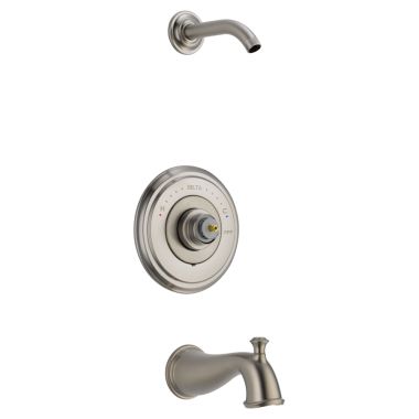 Click here to see Delta T14497-SSLHP-LHD Delta Cassidy Monitor 14 Series Pressure-Balanced Tub/Shower Faucet, Less Handle, Less Showerhead, Stainless - T14497-SSLHP-LHD