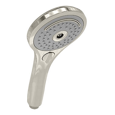 Click here to see Toto TS112F53#BN TOTO Classic Series 5in Round Multi-Spray Hand Shower with Rubber Nozzles, AeroJet Technology, 2.5 GPM, Brushed Nickel - TS112F53#BN