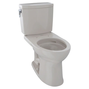 Click here to see Toto CST454CUFG#12 Toto Drake II 1G Two-Piece Elongated Universal Height Toilet with CeFiONtect, 1.0 GPF, Sedona Beige - CST454CUFG#12