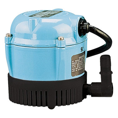 Click here to see Little Giant 501086 Little Giant Oil-Filled Small Submersible Pump, 1/150 HP, 205 GPH, 115 Volts, 10 ft. Cord Length, 1/4-inch MNPT Discharge - 1-T 501086